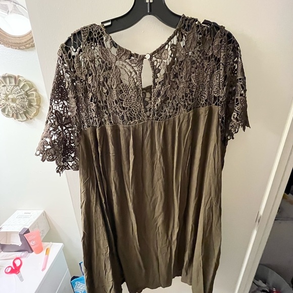 Lane Bryant Dresses & Skirts - Elegant Olive Lace Women's Dress​​